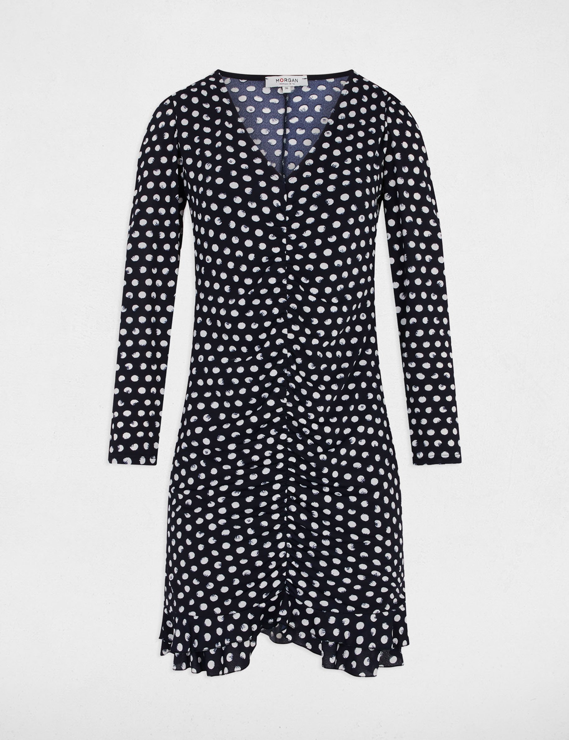 Mini fitted polka dot dress multicolor women