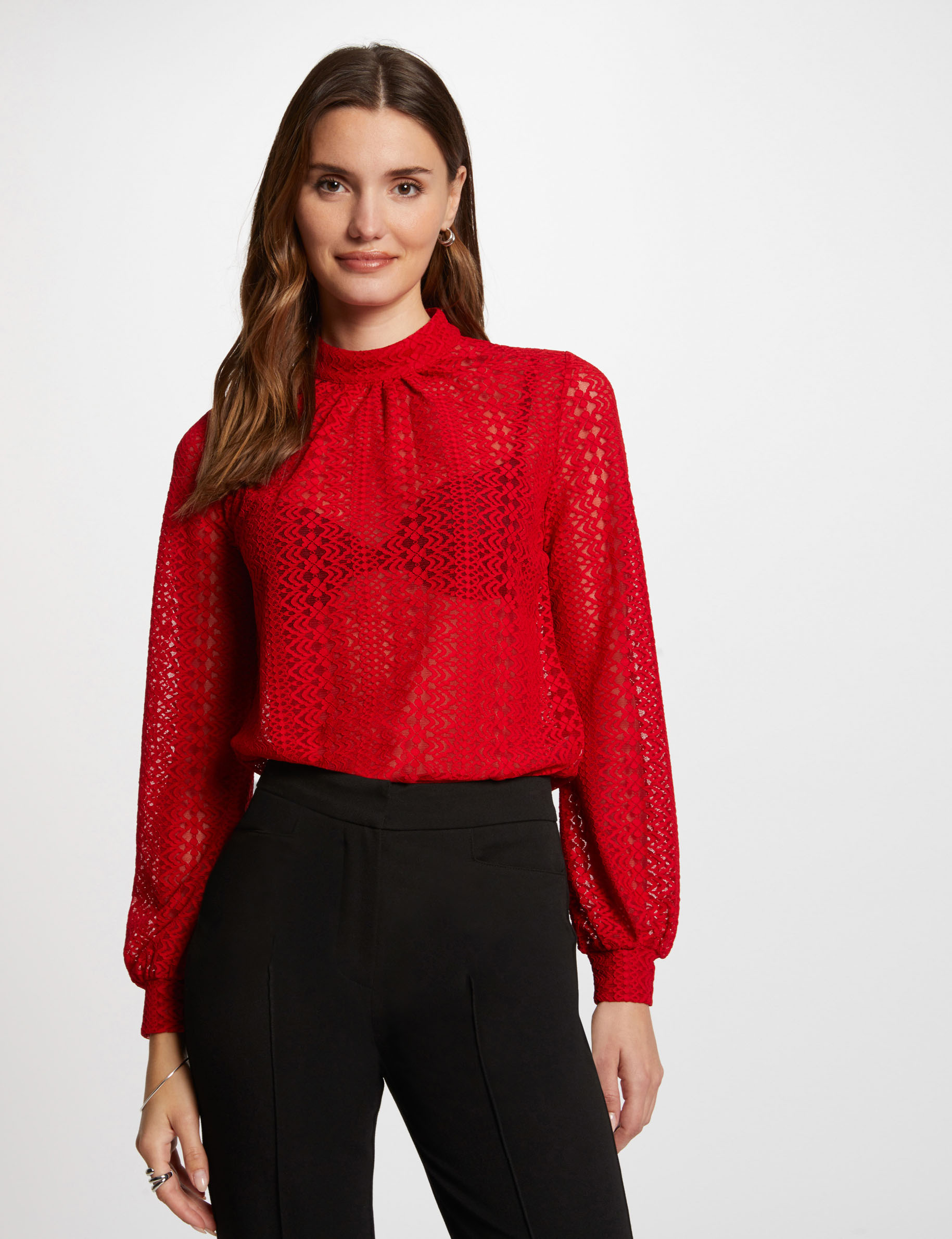 Long-sleeved t-shirt red women