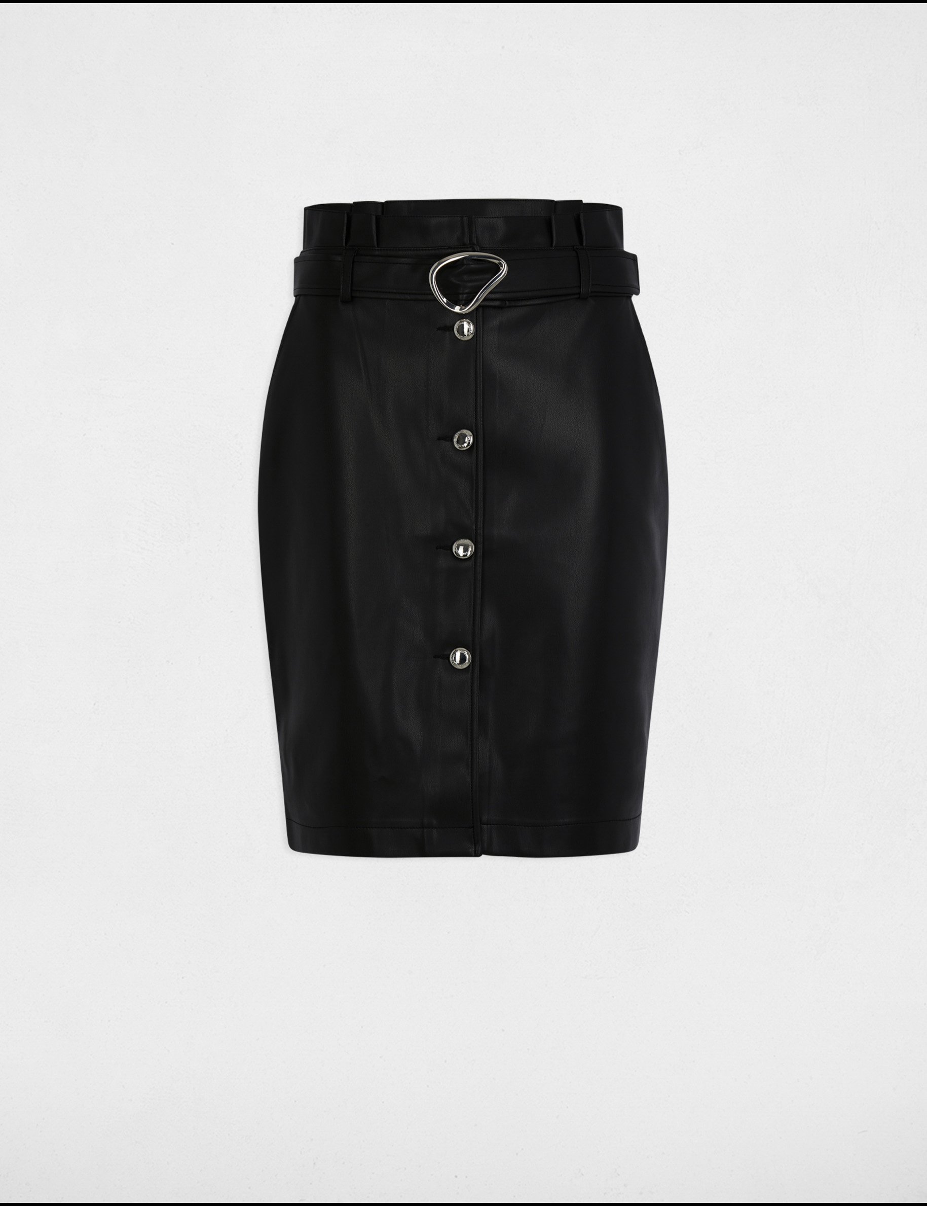 Faux leather pencil skirt black women