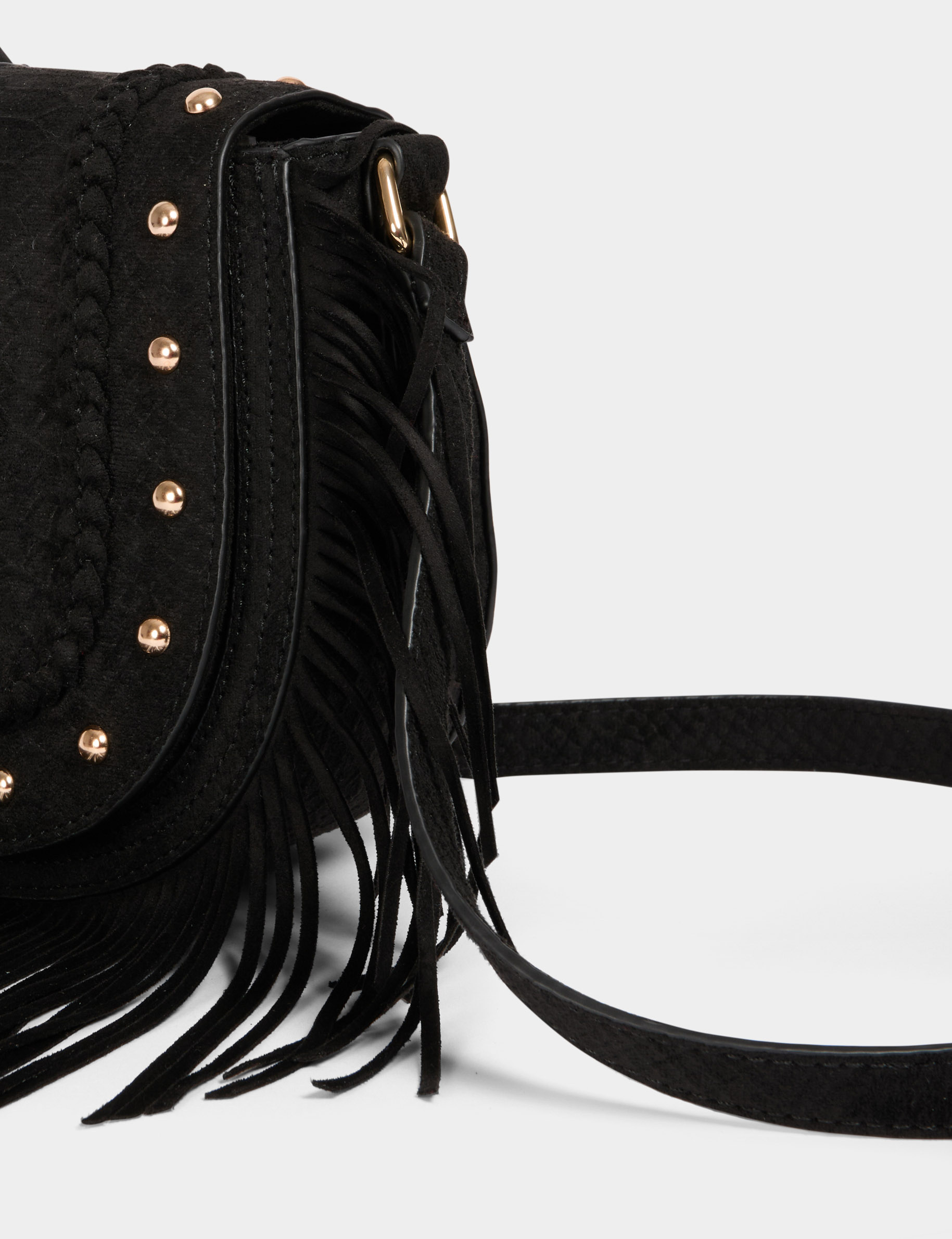 Bag croc effect and fringes black women