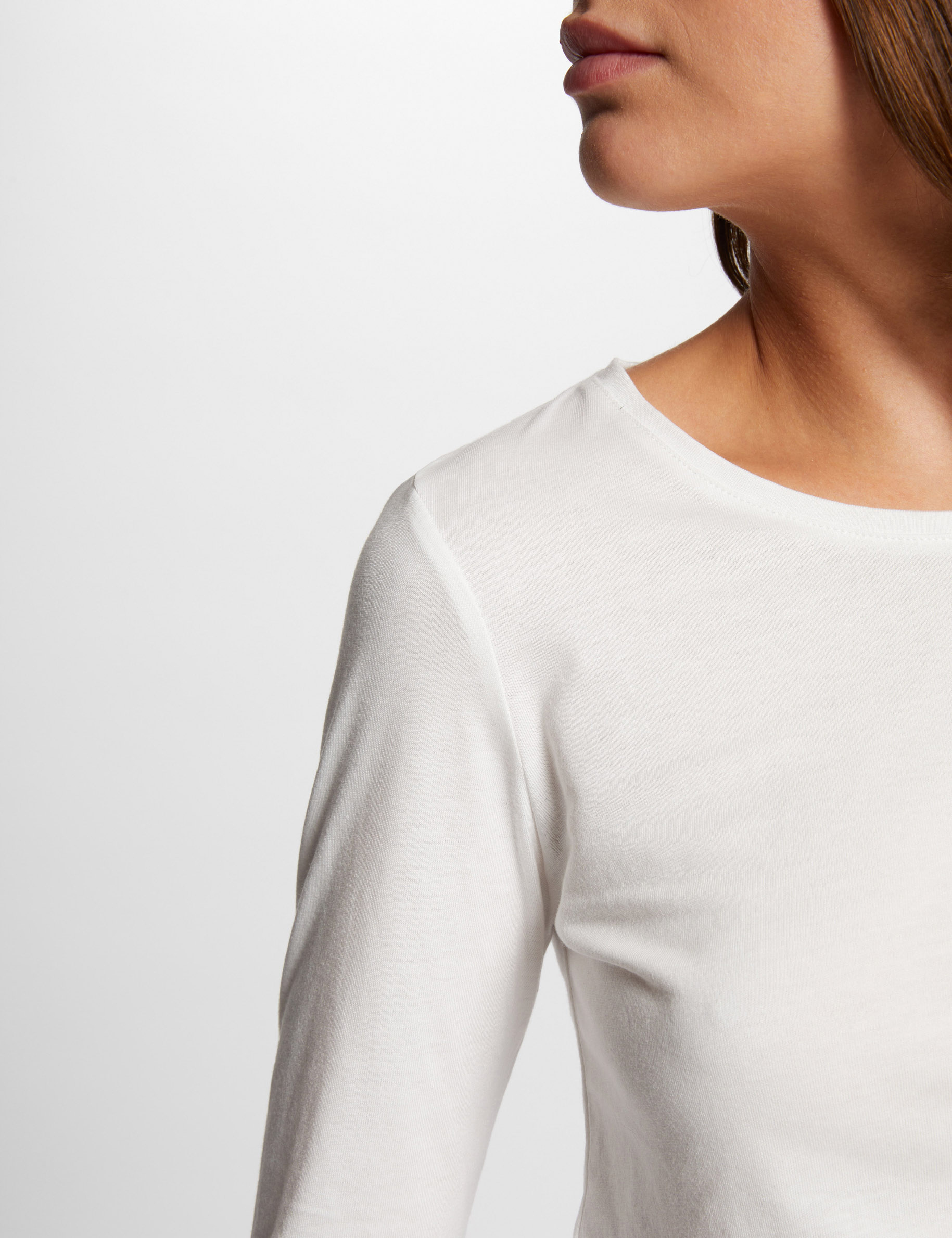 3/4-length sleeved t-shirt ivory women