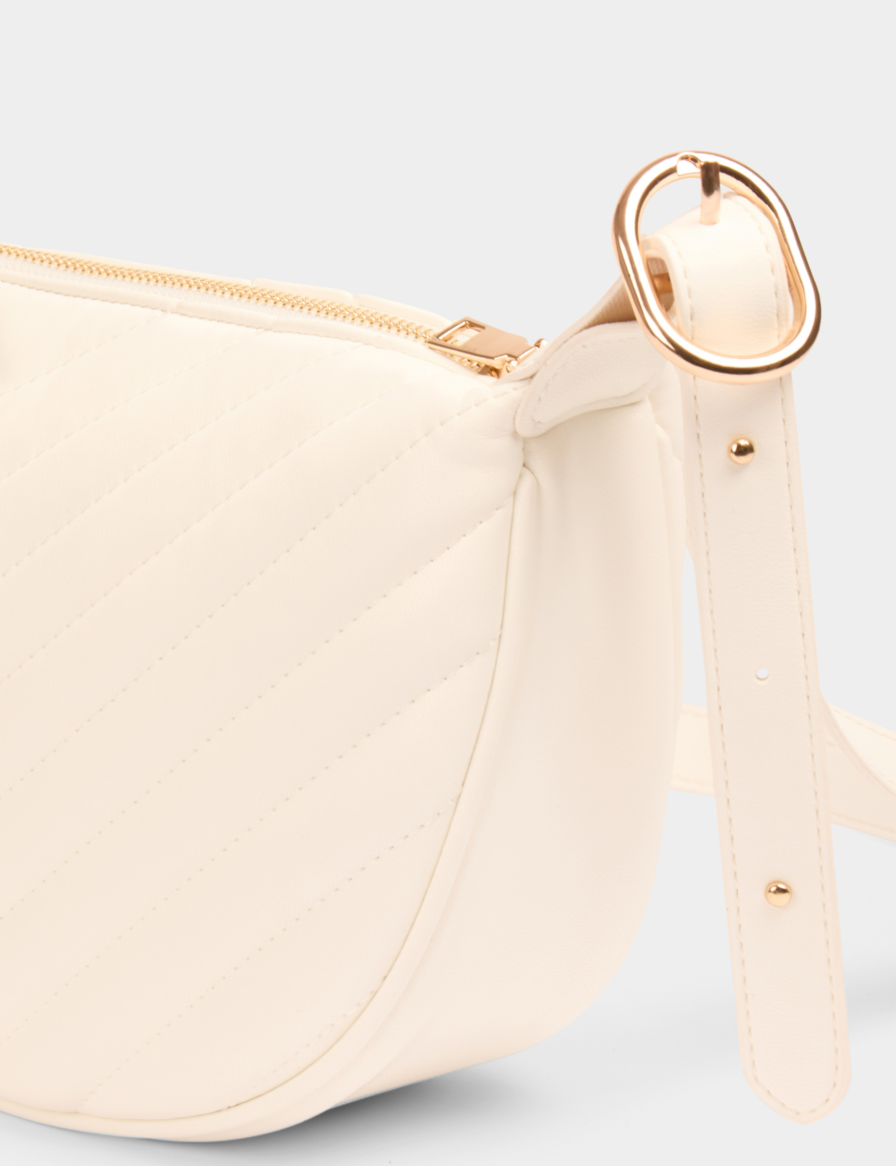 Quilted half moon bag white women