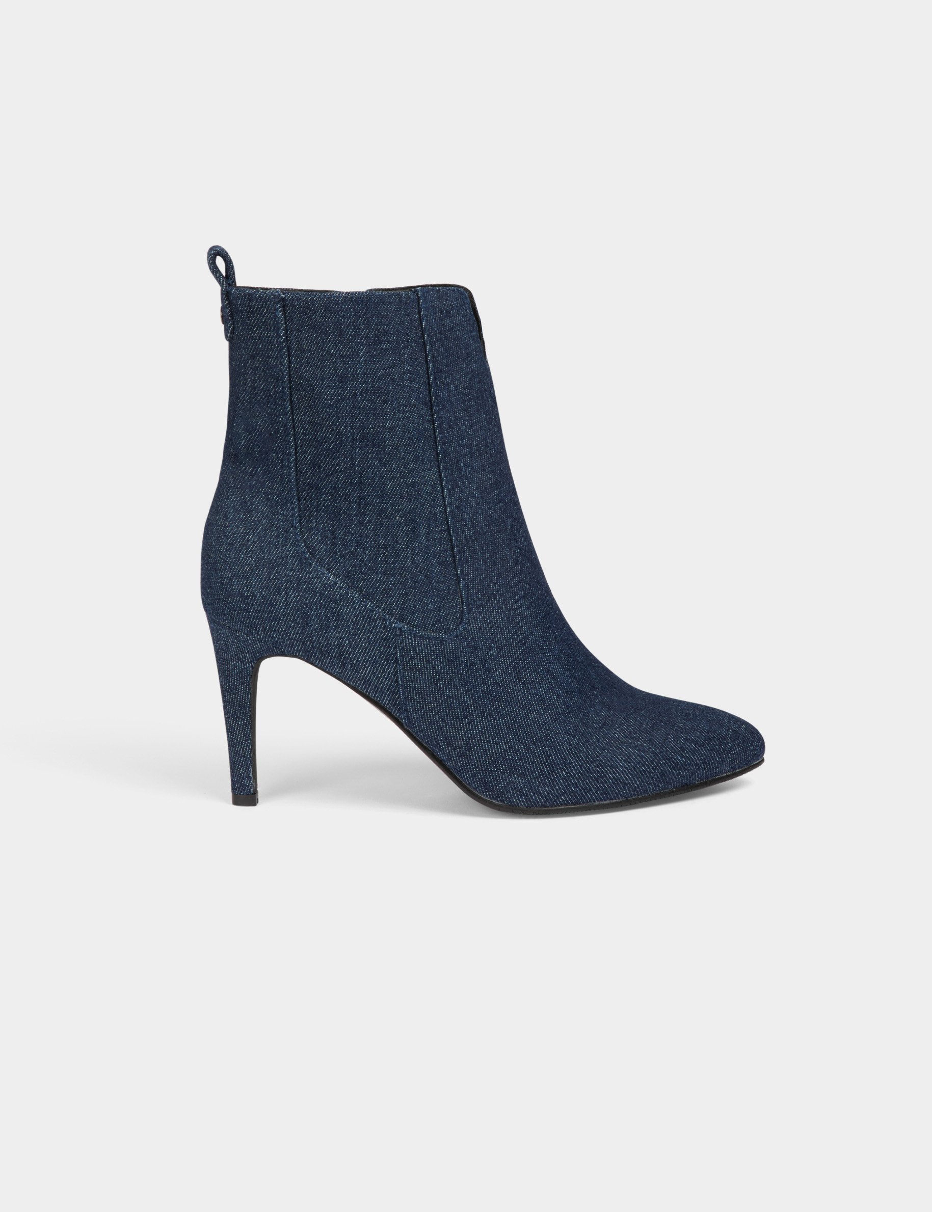 Denim boots with heels raw denim women