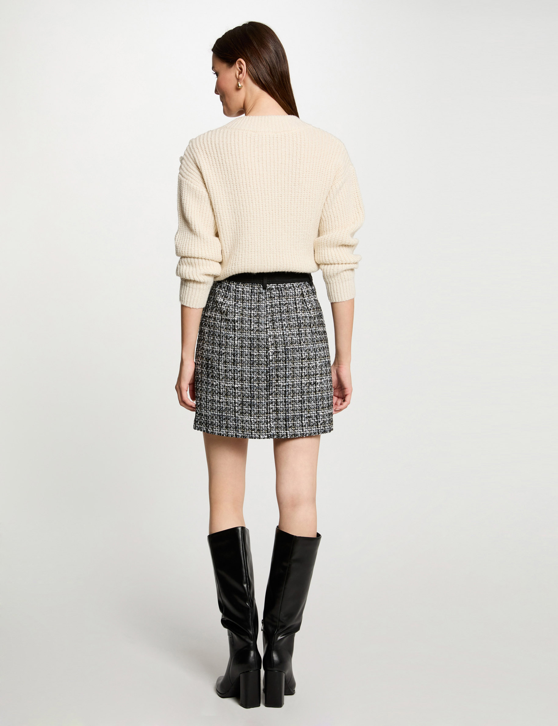 Mini tweed skirt multicolored women