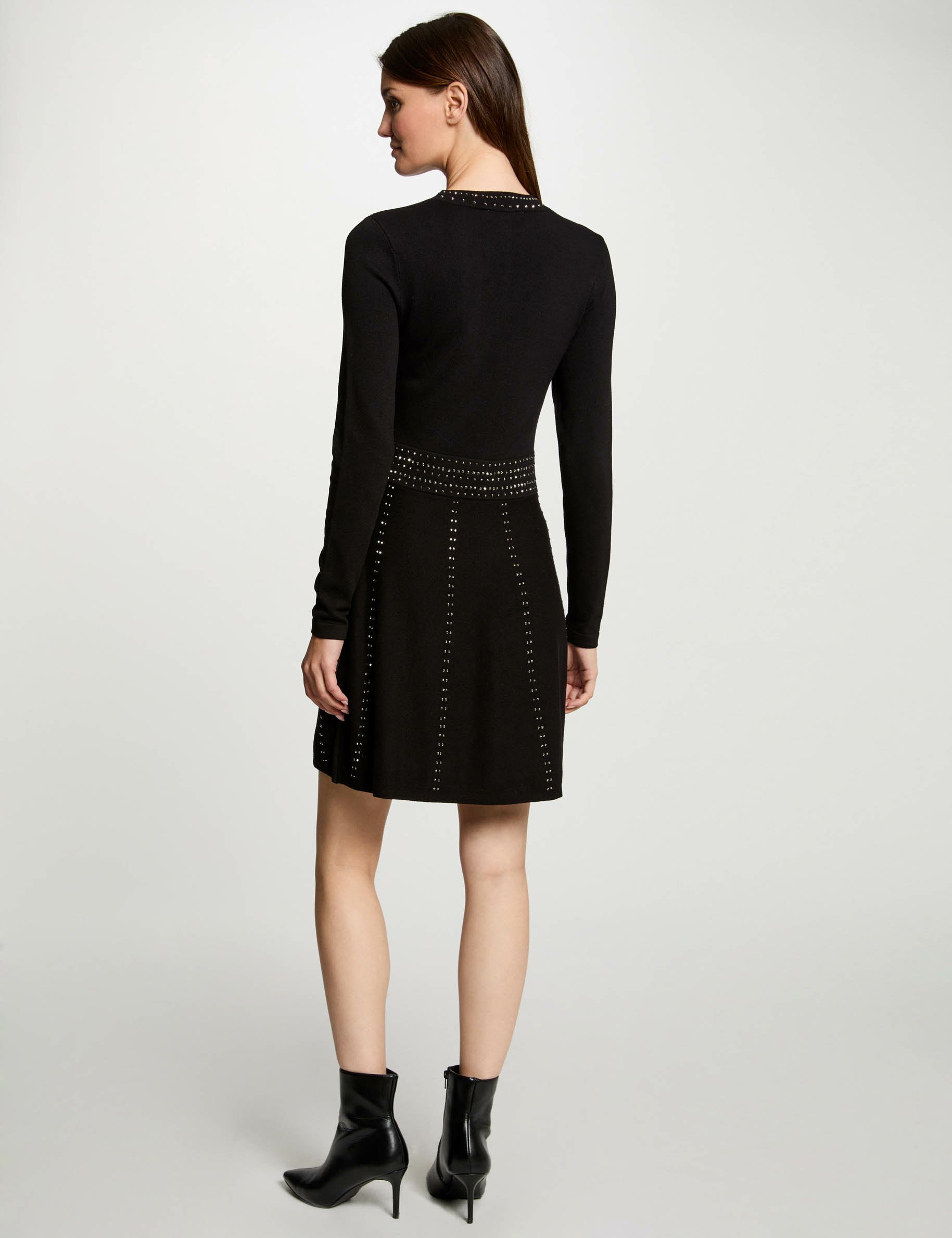 Fitted mini knitted dress black women