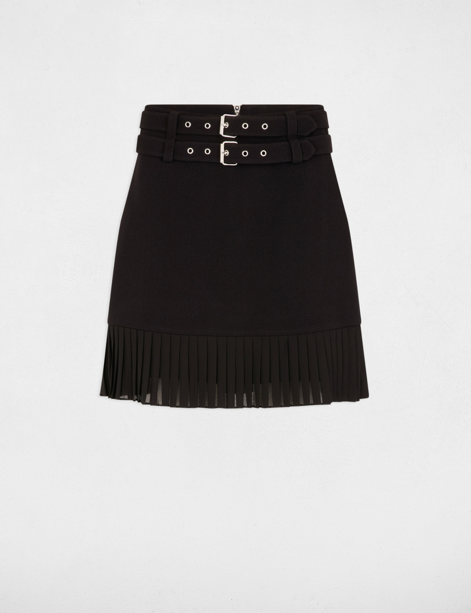 Mini skirt with fringes black women