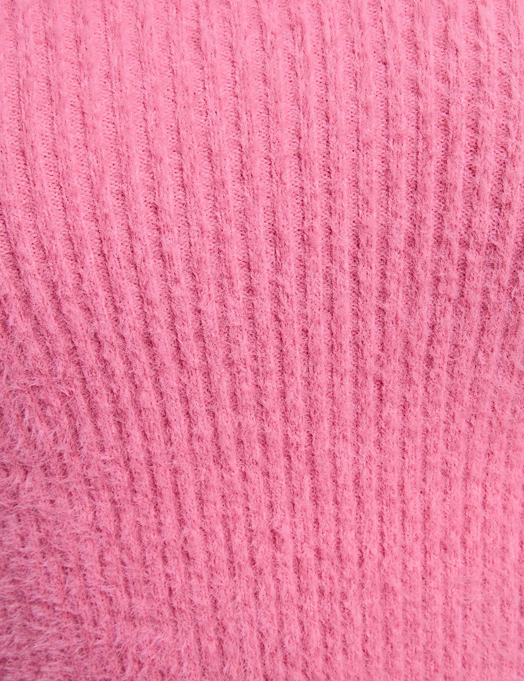 long sleeved jumper with fluffy knit pink women null