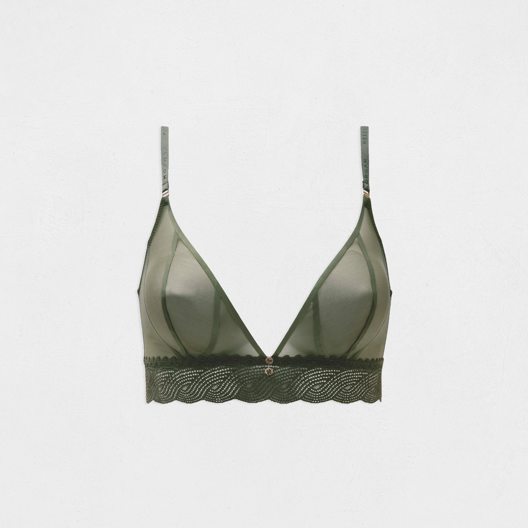 Soft bra khaki green women