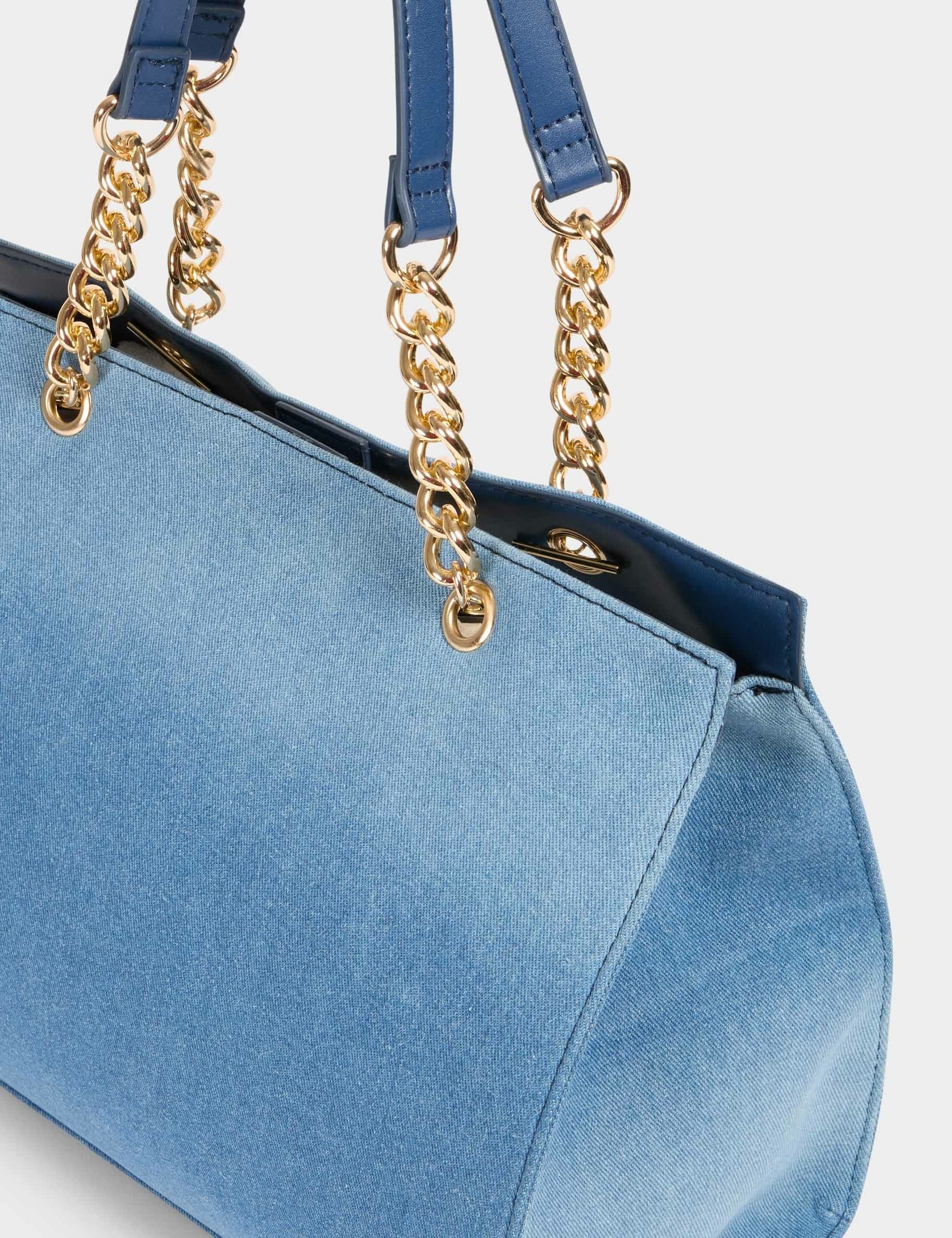 Denim handbag stone wash denim women