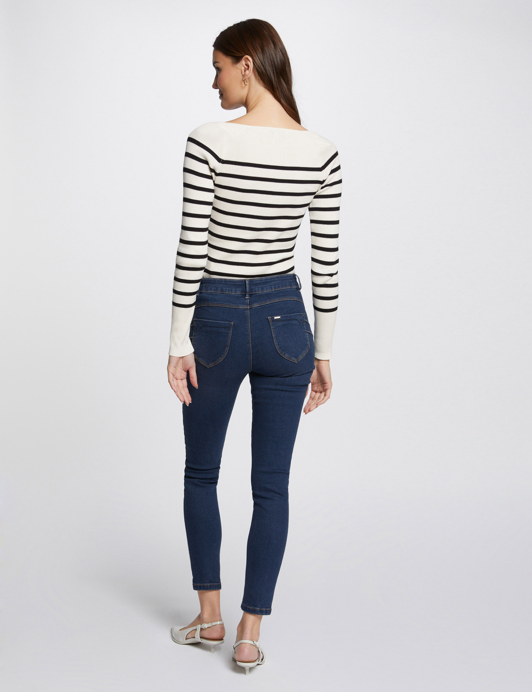 Jeans slim taille standard denim brut femme