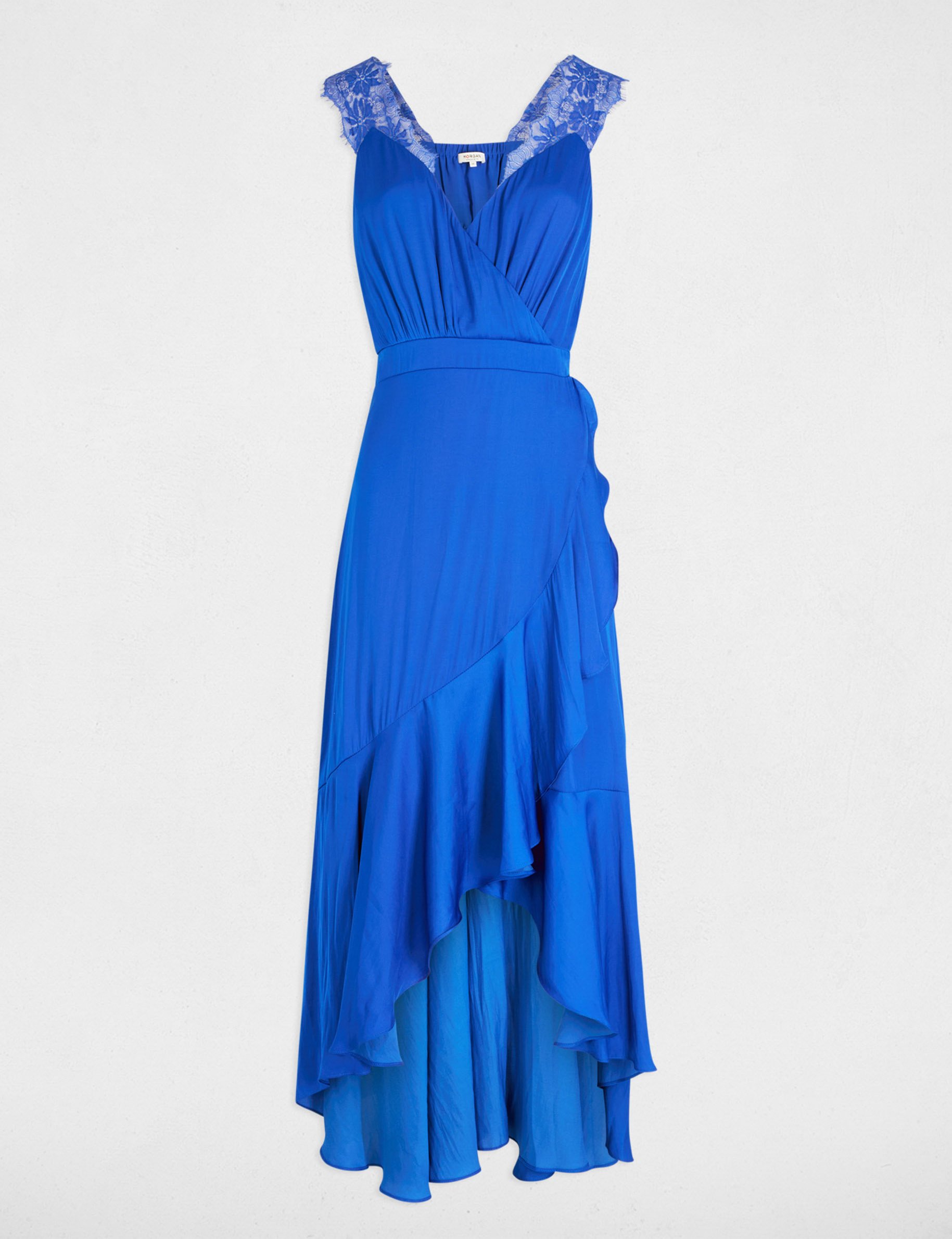 Maxi loose straight dress electric blue women