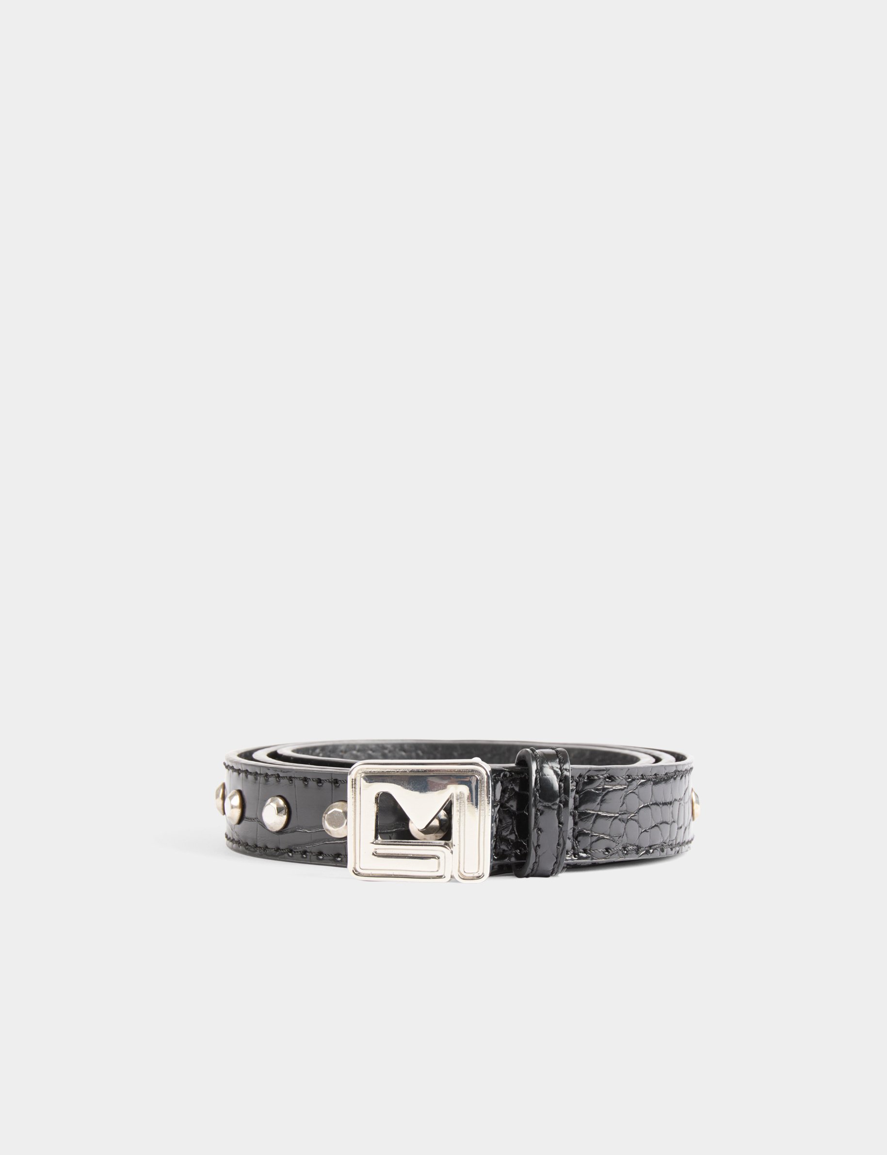 Belt croc effect and studs black women