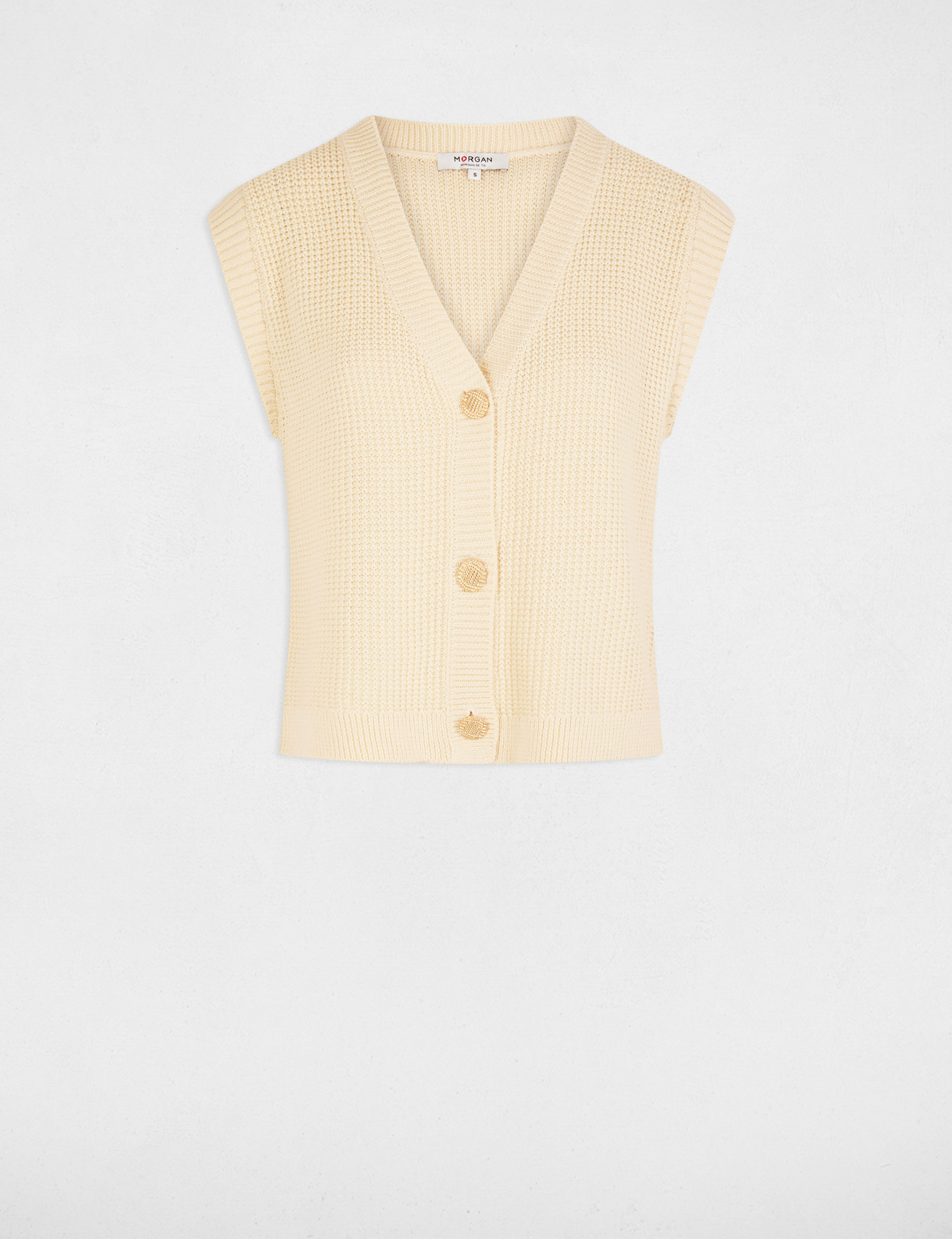 Sleeveless cardigan ivory women