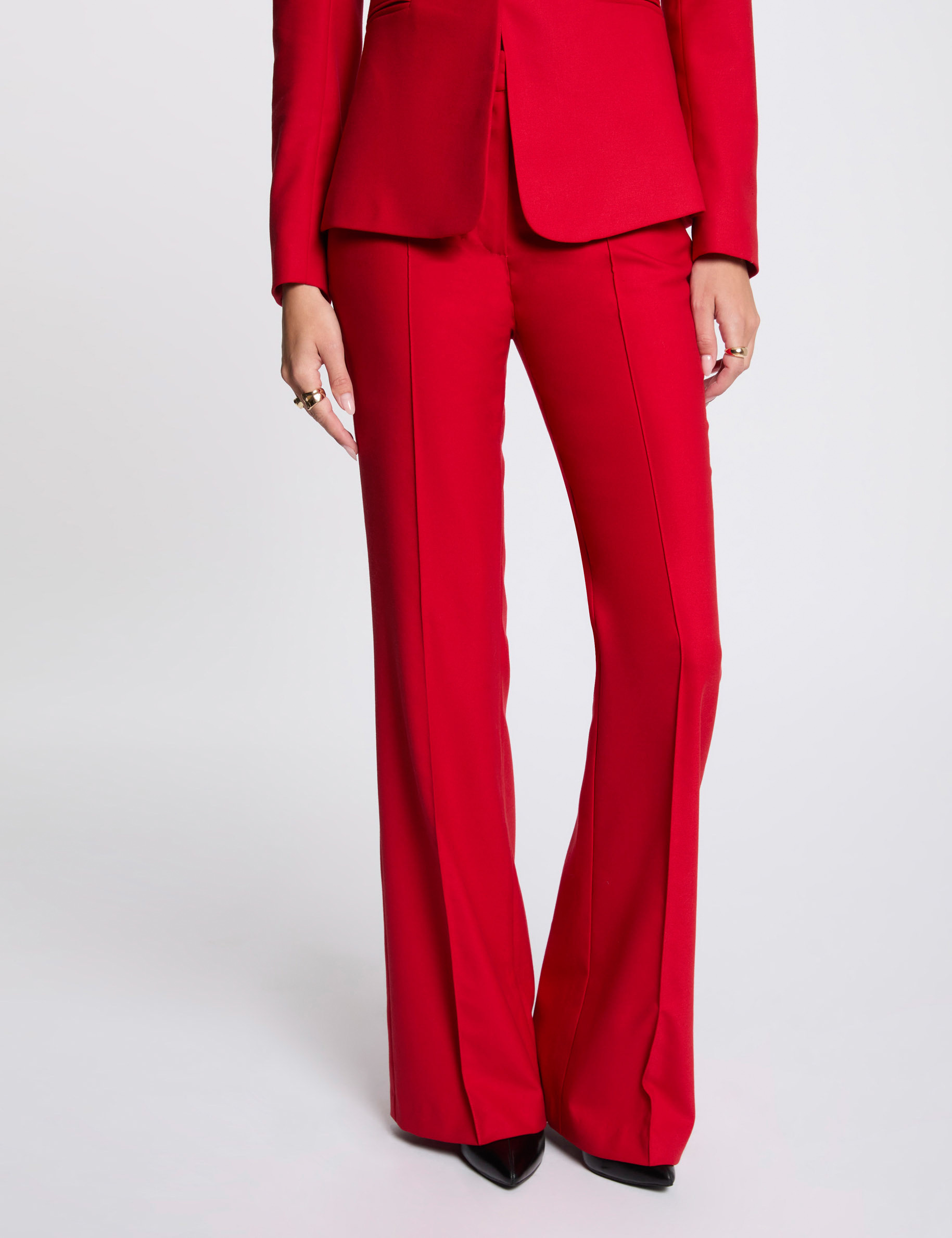 Bootcut trousers red women