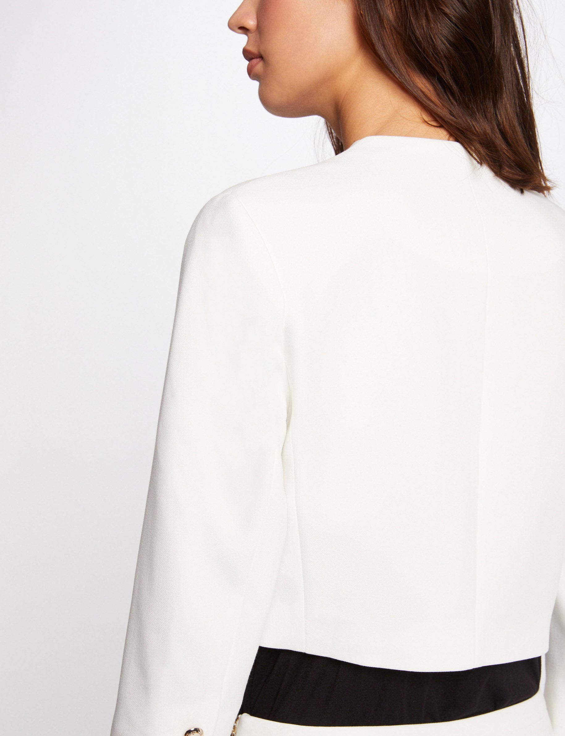 Straight jacket with 3/4-length sleeves ivory women