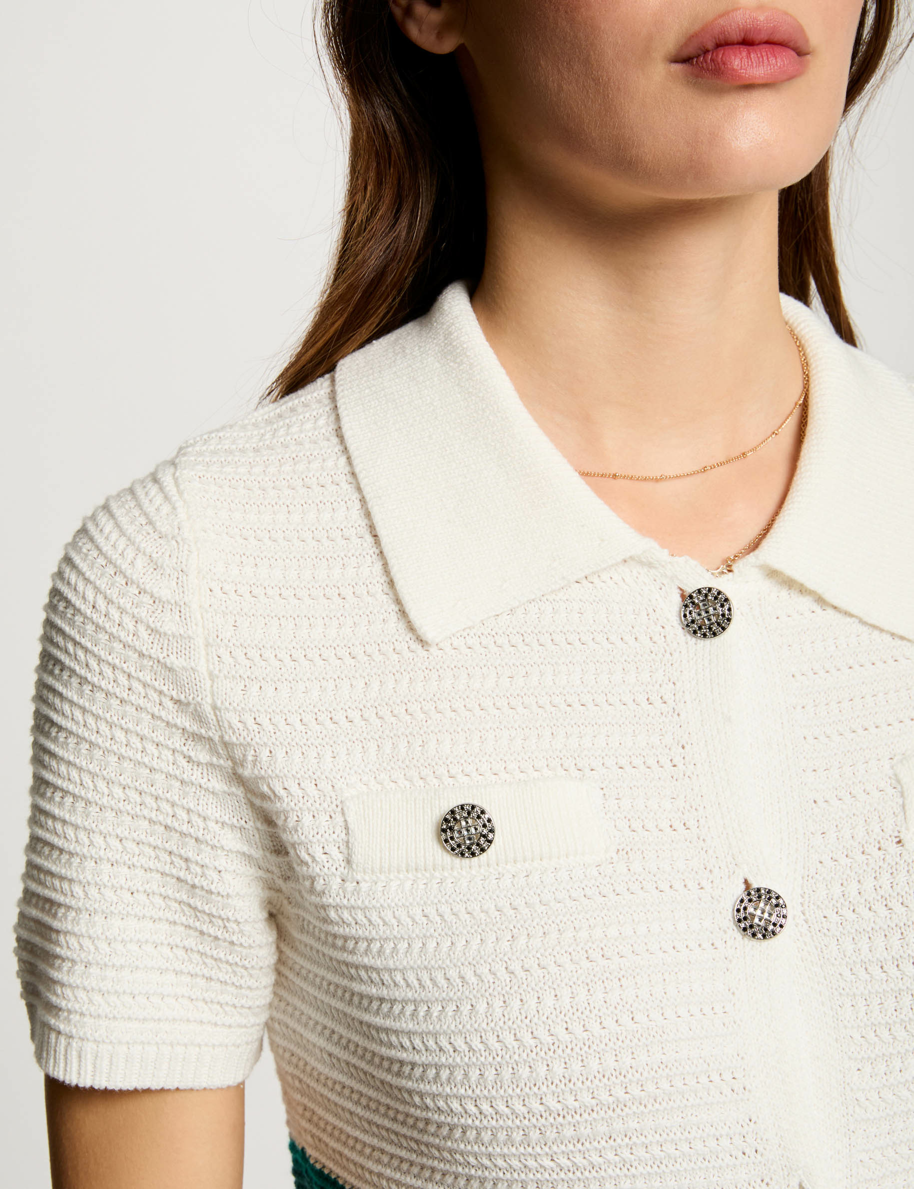 Cardigan lapel collar multicolor women