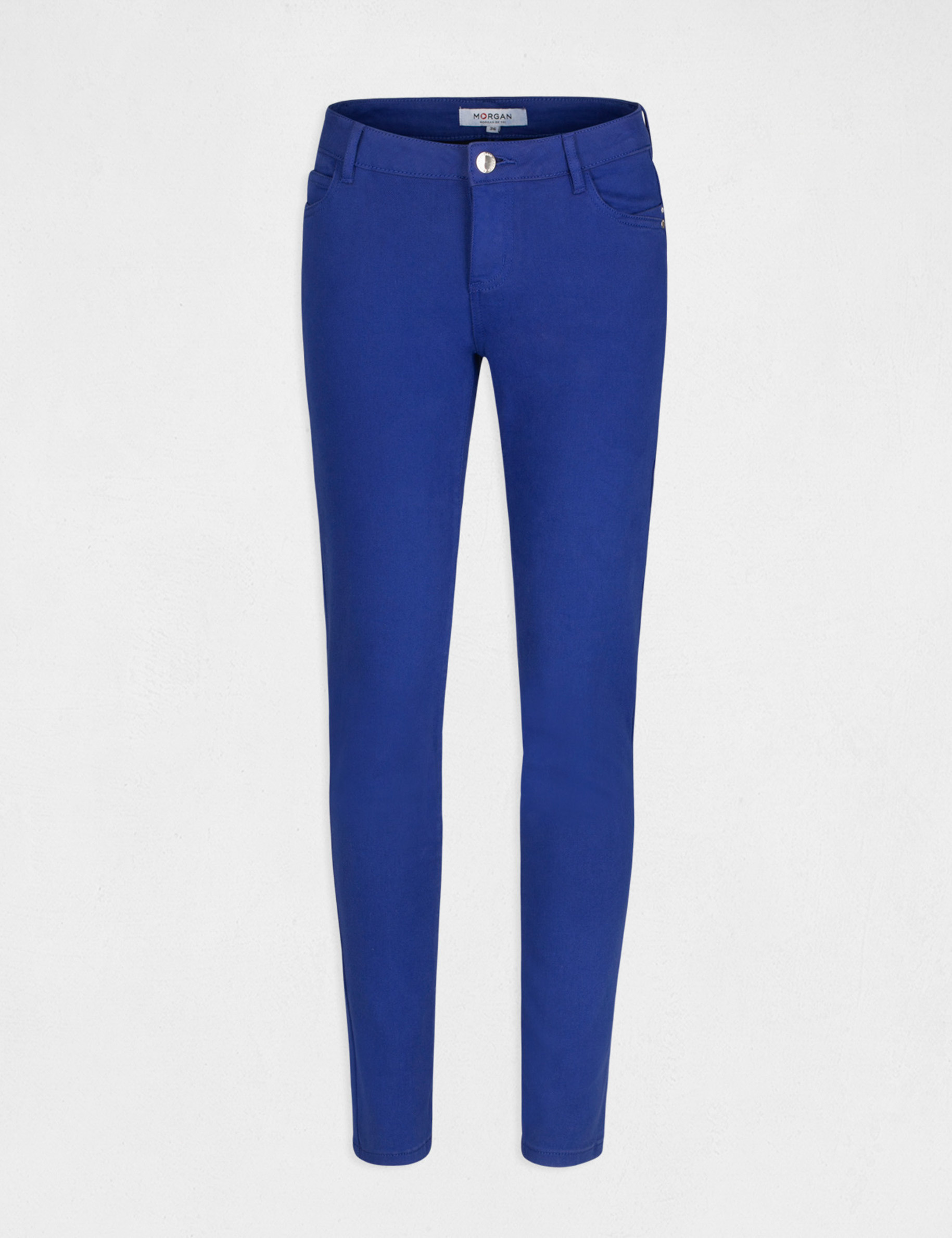 Low waist skinny trousers electric blue women