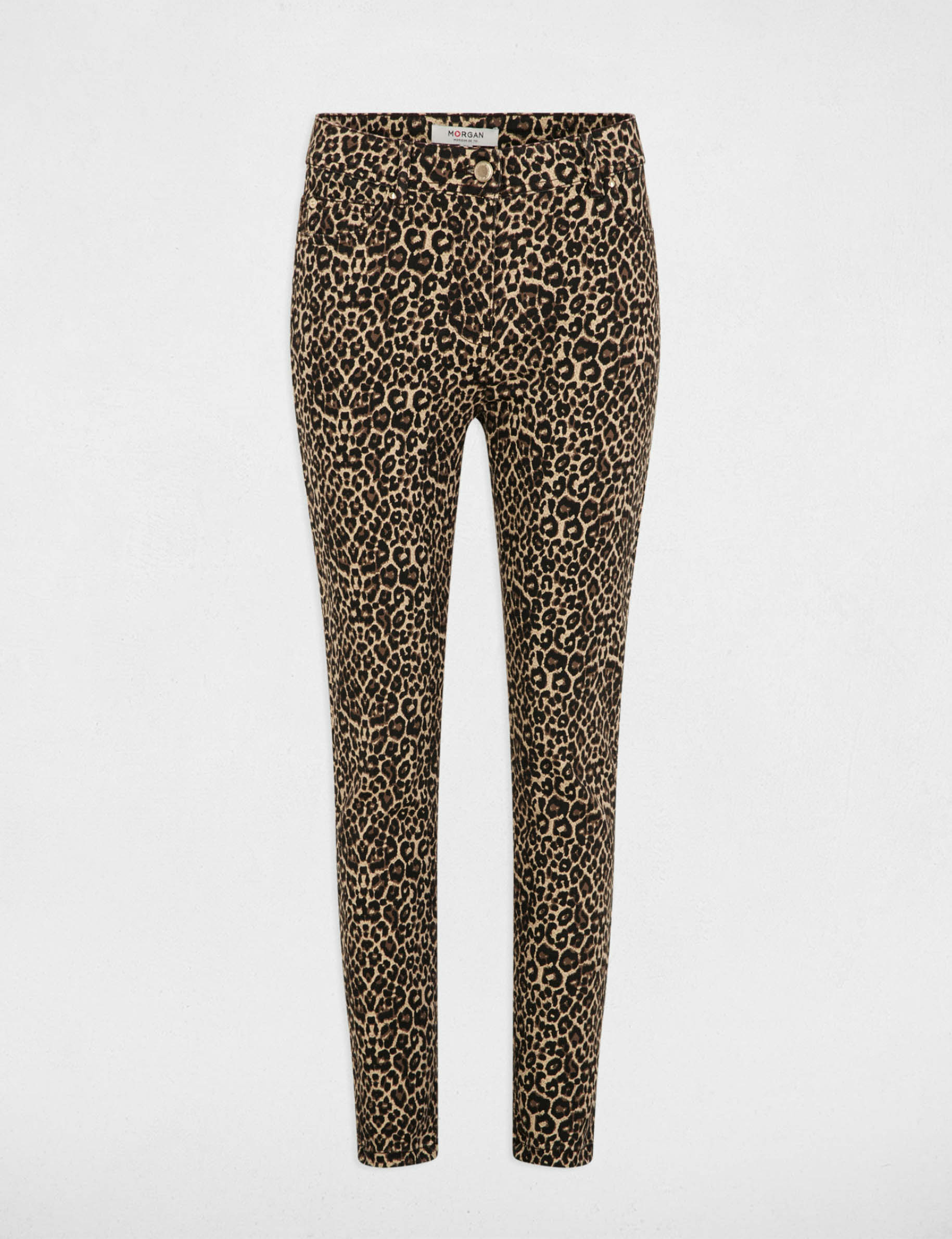 Slim trousers leopard print multicolor women